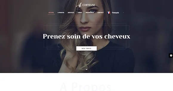 Image du site démonstration pour coiffeuse
