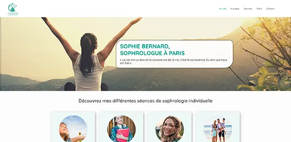 Image du site démonstration pour sophrologue